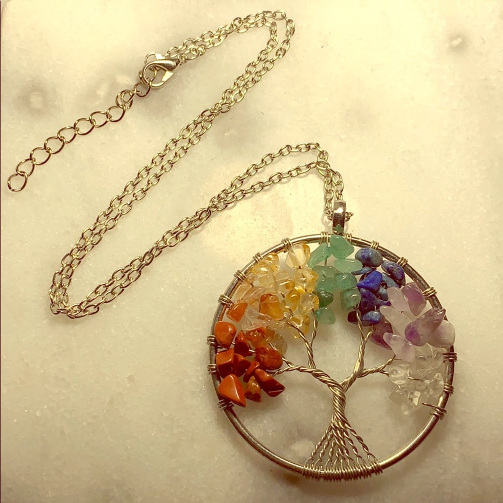 Natural Stone Tree of Life Necklace